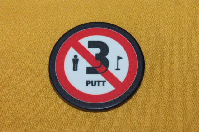 Ping No 3 Putt Golf Ball Marker Poker Chip (Black, Red and White)  NEW