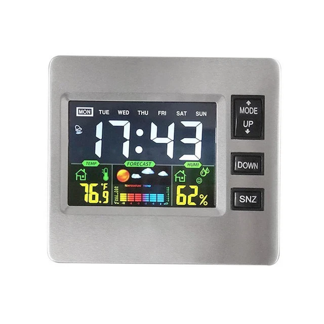 Weather CIock Color Screen Digital Display Thermometer Clock Alarm Humidity I0E4 2