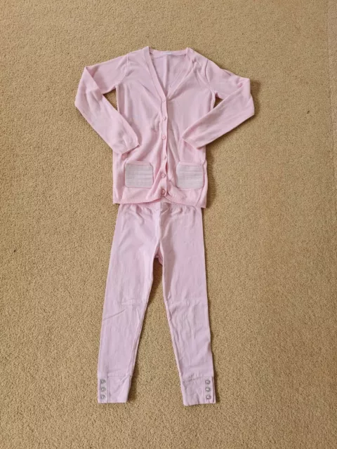 SUPER CUTE Girls Age 7-8 Pastel Pink Cardigan and Leggings by GYMBOREE