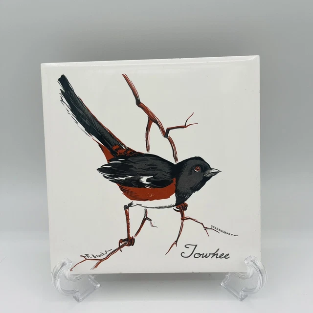 Screencraft Towhee Bird Vintage Ceramic Tile/Trivet 6x6