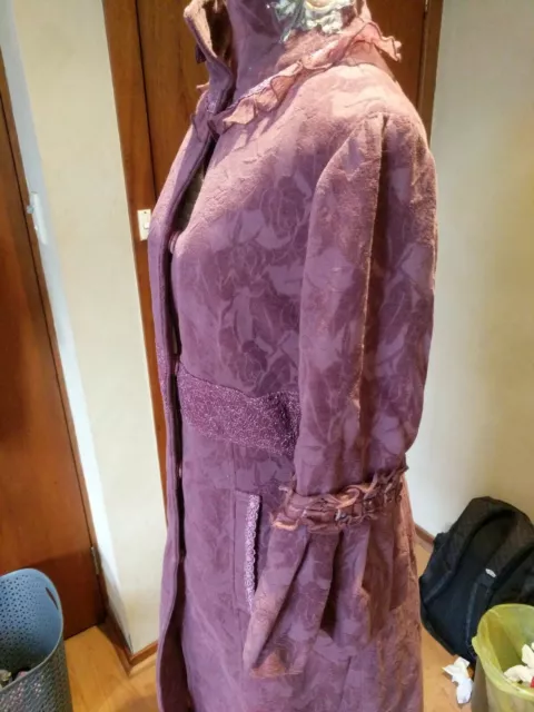 Victorian Edwardian Mauve Women's Coat / Dress Flaired sleeves XS Mulberry Silk 3