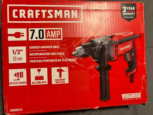Corded Hammer Drill Craftsman 7.0 AMP 1/2" (13mm) Brand New In Box