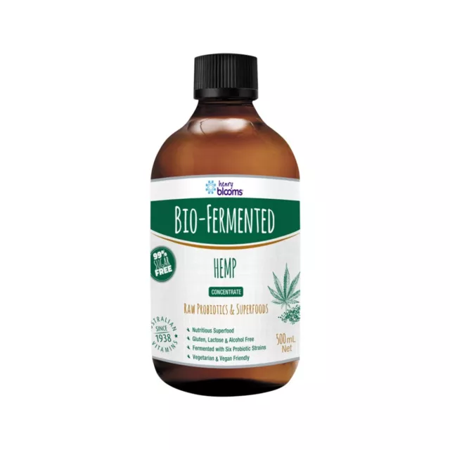 Henry Blooms Bio-Fermented Hemp Concentrate 500ml Raw Probiotics & Superfoods