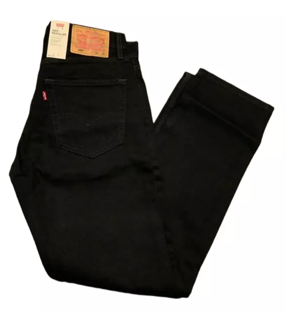 Levis 505 Jeans New Mens Regular Fit Straight Leg Color Black