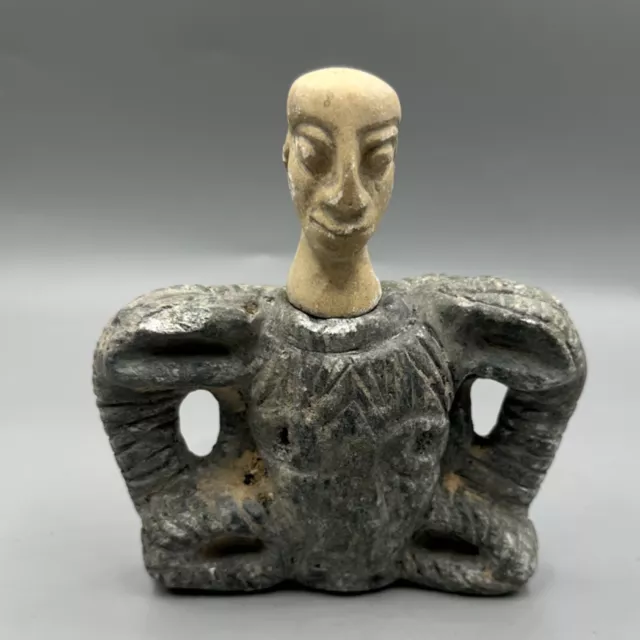 Ancient Bactrain Stone Warriors Seated Chair - 2000+ Years Old