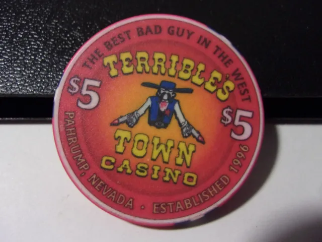 TERRIBLE'S TOWN HOTEL CASINO $5 hotel casino gaming poker chip - Pahrump, NV