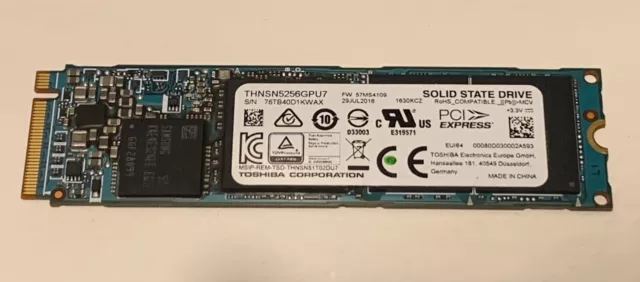 TOSHIBA 256GB SSD M.2 Solid State Drive THNSN5256GPU7 XG3 PCIe NVMe 14.95 PicClick UK
