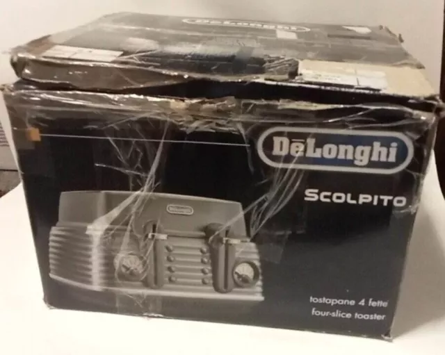 De'Longhi Scolpito 4 slot toaster, reheat, defrost, one-side bagel ctzs4003.az