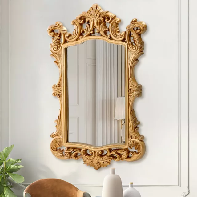 Large Baroque Carved Mirror Bedroom Hallway Hanging Wall Vanity Room Chic Decor