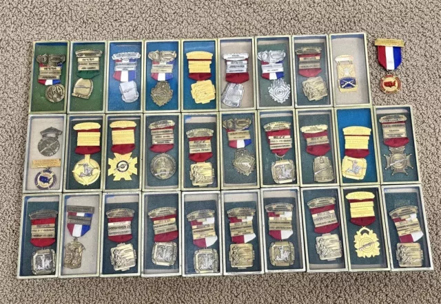 Lot of (31) 1970's NRA National Rifle Association SHOOTING MEDALS Blackinton