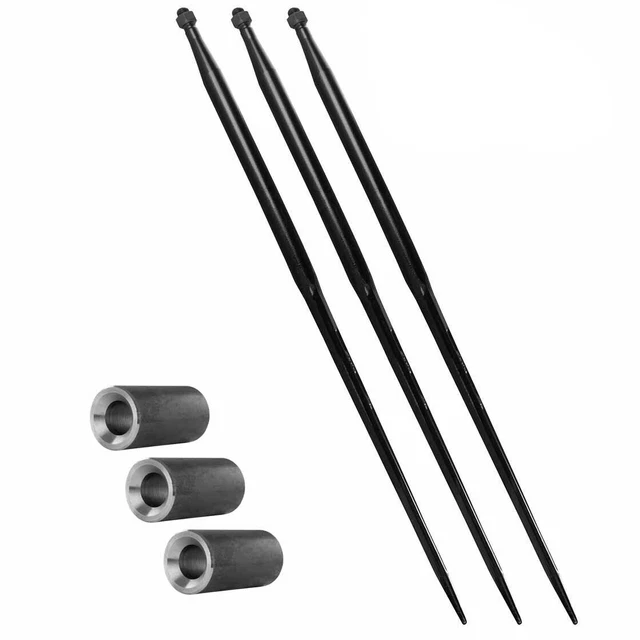 3er Set 900mm M22 Frontladerzinken BPT und 50x145mm Konusbuchse Großballenspieß