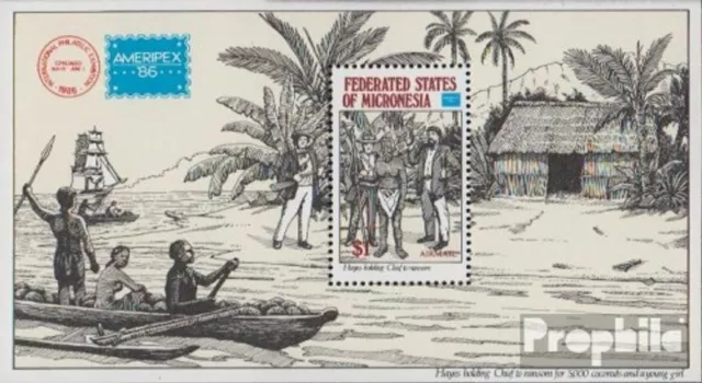 Mikronesien Block1 (kompl.Ausg.) postfrisch 1986 Briefmarkenausstellung