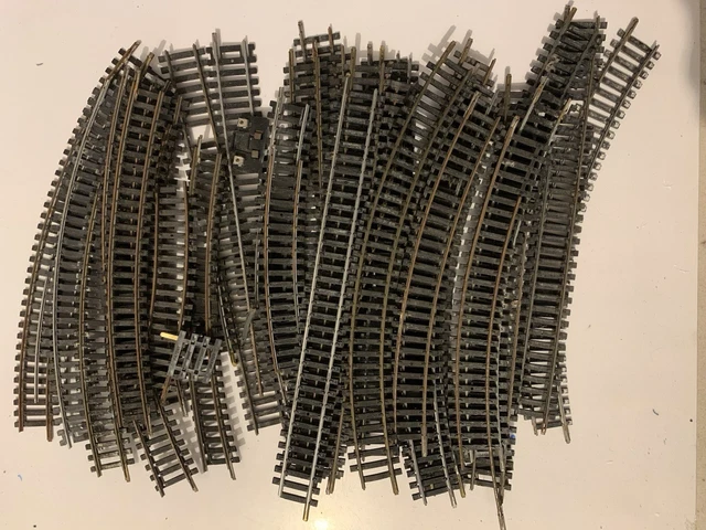 Lot De Rails Jouef Pour Train électrique - Courbes, Droites, Buttoirs, Occasion, Voie Deux Rails