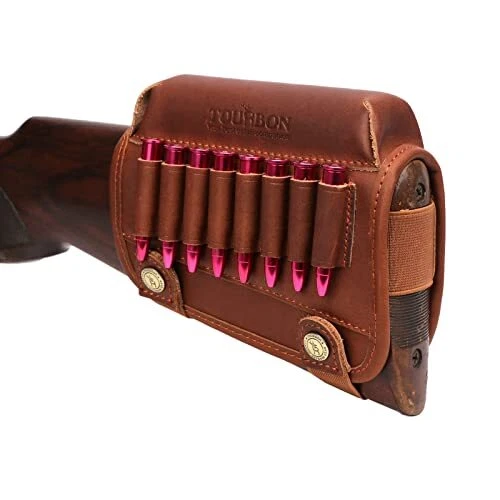 Jagdpistole Buttstock Wangenauflage Pad Gewehr Munition Halter Leder für linke Qualität