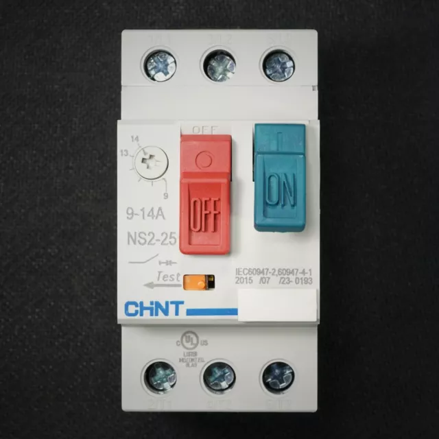 NEW Manual Motor Starter MMS Breaker Overload 9 - 14 Amp DIN Rail Mount UL