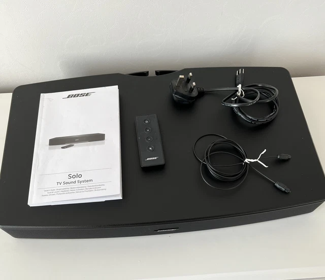BOSE SOLO TV Sound System With Manual Remote Mains Cable And Optical