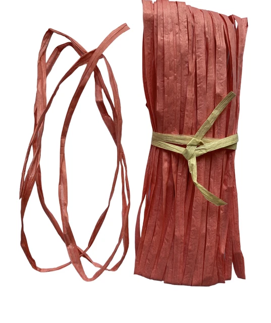 Cinta de papel Raffia para regalos decoración libro de recortes hágalo usted mismo artesanía coral rosa 1m 10m