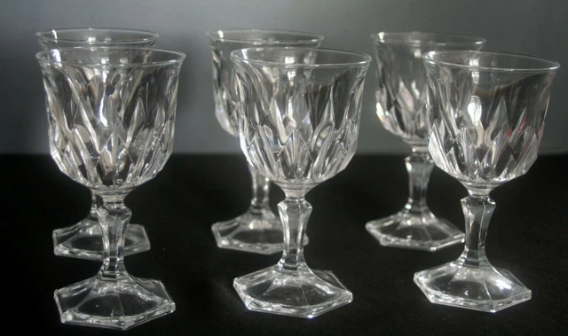 Lot de 6 Verres à Vin Blanc en Cristal d Arques modèle Chaumont TBE