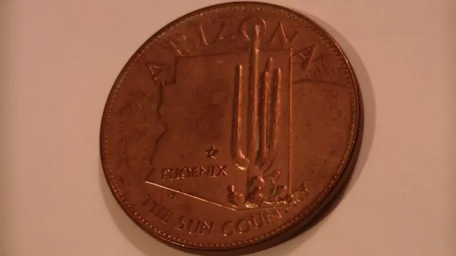 Arizona The Sun Country 48Th State Medal 1969 Bronze Attained Statehood 3