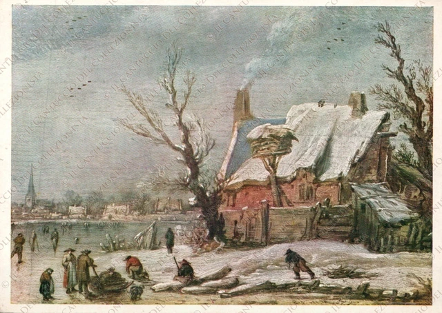 Winterlandschaft Mit Eisläufern Esayas van de VELDE Germany Cartolina