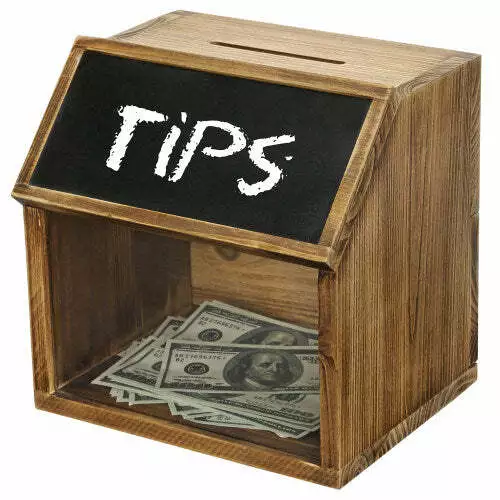 Burnt Solid Wood Locking Suggestion/Donation Box w/ Chalkboard, Lock and Key