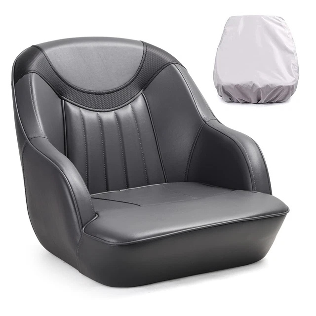 NORTHCAPTAIN BOAT SEAT Captain Seat with Boat Seat Cover,Charcoal/Black