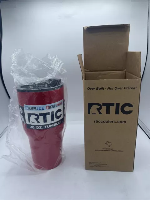 NEW RTIC 30oz Tumbler Hot Cold Dbl Wall Vacuum Insulated Discontinued Color Red