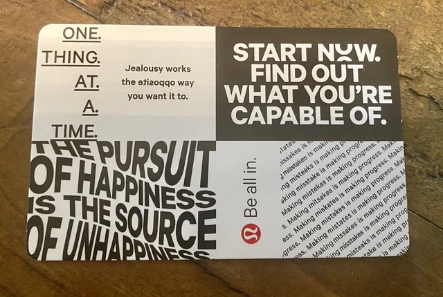 Lululemon Gift Card $203.67 Verified Physical Card Mail Only