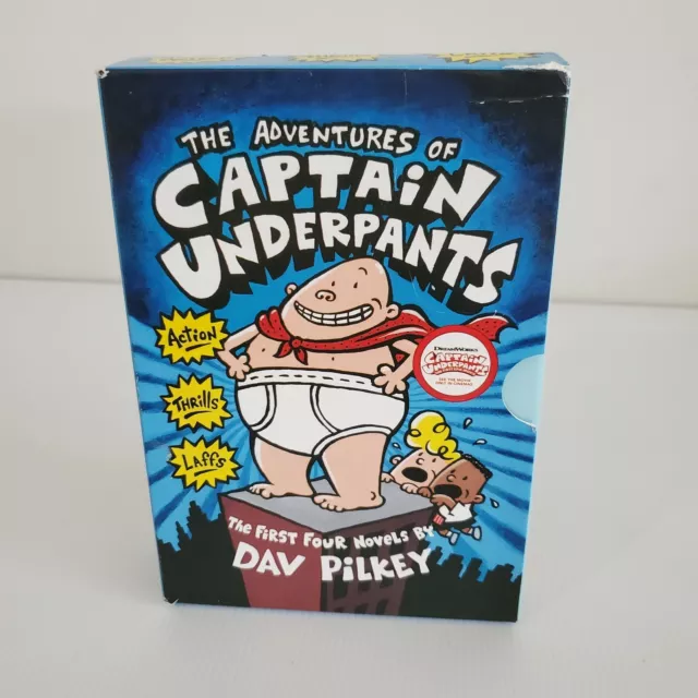 4x The Adventures Of Captain Underpants Movie Set Series 1-4 Dav Pilkey Box Set