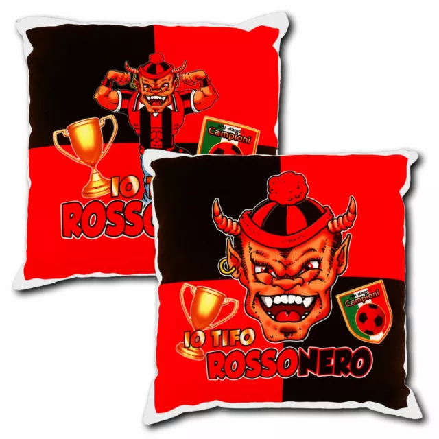CUSCINO MILAN quadrato da arredo decorativo per divano rosso e nero imbottito