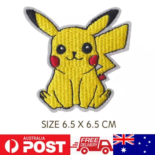 1pc Pokemon Pikachu Iron On Patch Embroidered Cloth Applique Badge Sew On DIY