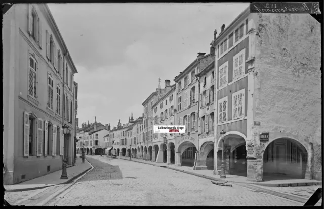 Remiremont, Grande Rue, Plaque verre photo, négatif noir & blanc 13x21 cm