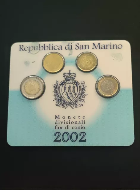 [Euro] San Marino - 20cts - 50cts - 1e - 2e - Coin Card - FDC / 2002