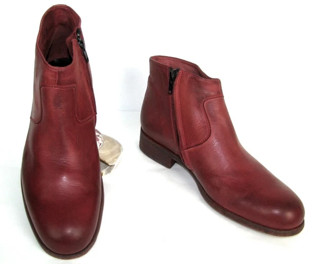 Bottines Cavalières FREE LANCE Cuir Veau Rouge Foncé - Taille 37 Neuves Sans Boîte