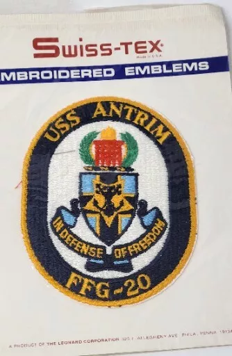 USS Antrim FFG-20 U.S. Navy Ship Patch Vintage Original Swiss-Tex Embroidered VN