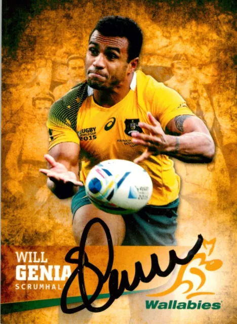 ✺Signed✺ 2016 WALLABIES Rugby Union Card WILL GENIA