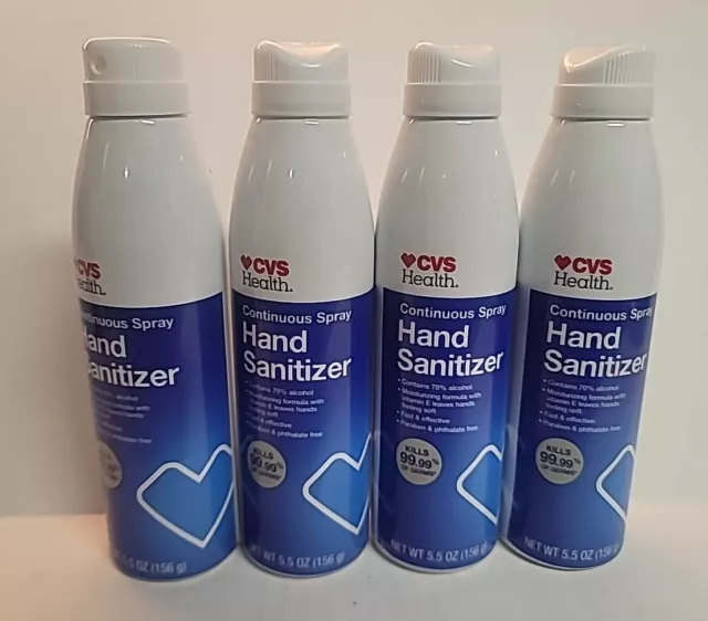 4 X CVS Continuous Spray Hand Sanitizer 5.5 oz each NEW Exp 5/2025