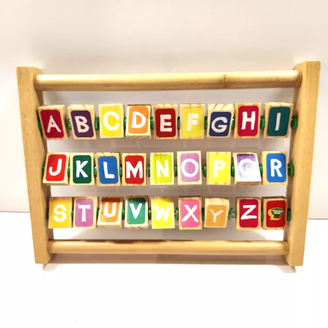 Learning Word Alphabet Wooden Abacus Double Sided Educational Toy