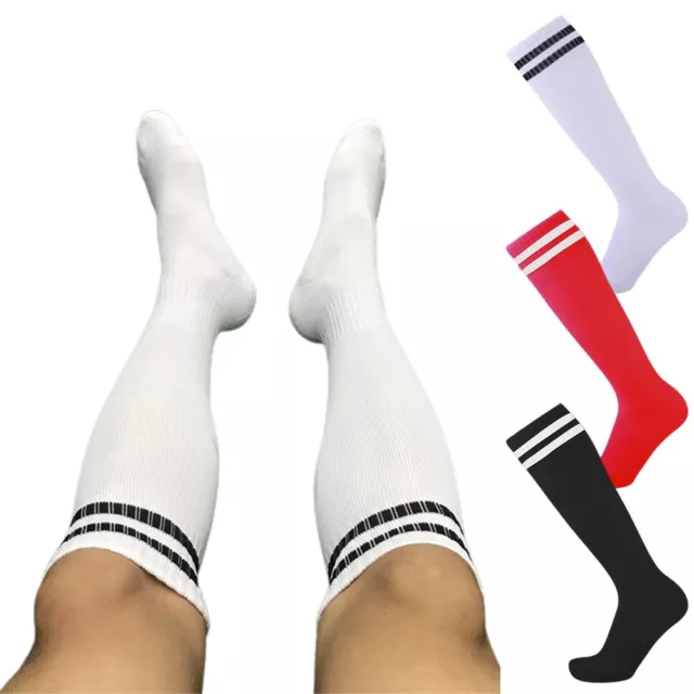 Chaussettes hautes à rayures sexy pour hommes bas de sport respirants genou hau