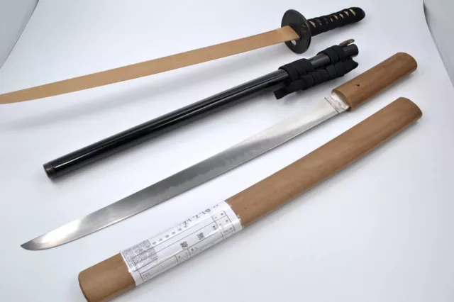 Wakizashi Japanese antique sword Mumei Edo era Shirasaya Koshirae sword bag x2