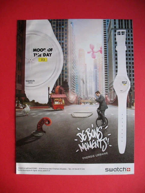 Publicite De Presse Swatch Montre Suisse Energie Urbaine French Ad 2015