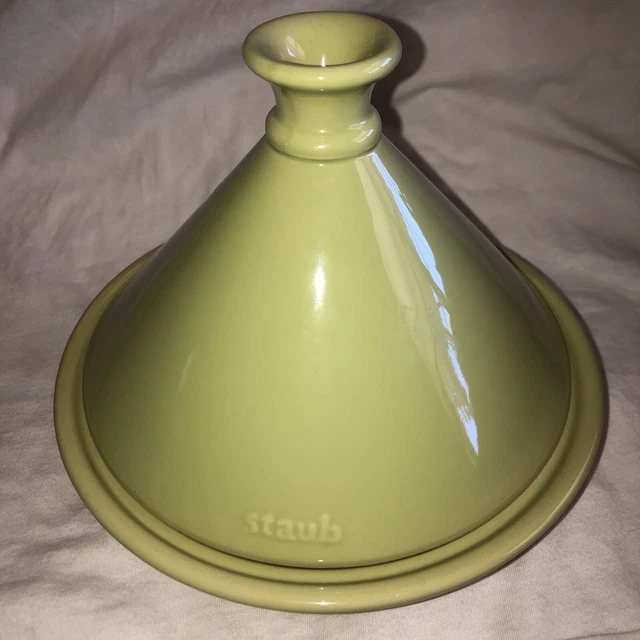 Staub Moroccan Cooking Tagine Pot Ceramic Olive Green Glazed Small 7" NEW Staub Moroccan Cooking Tagine Pot Ceramic Olive Green Glazed Small 7" NEW
