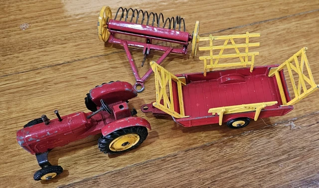 Dinky Toy. Meccano. Massey Ferguson Tractor, trailer and Plough