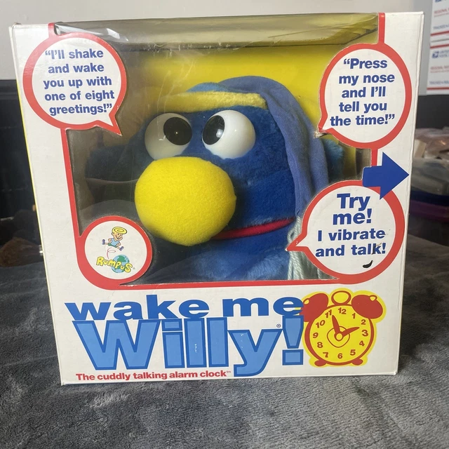 VINTAGE 1999 WAKE Me Willy Cuddly Talking Alarm Clock Rumpus Talking