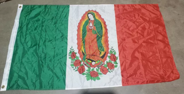 Our Lady Of Guadalupe Flag 3' X 5' Indoor Outdoor Virgin Mary Banner (VERSION 2)