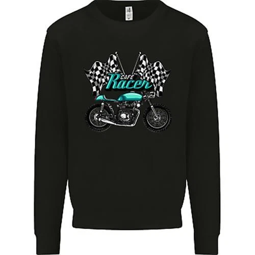 Cafe Racer Biker Moto Bambini Felpa Maglione