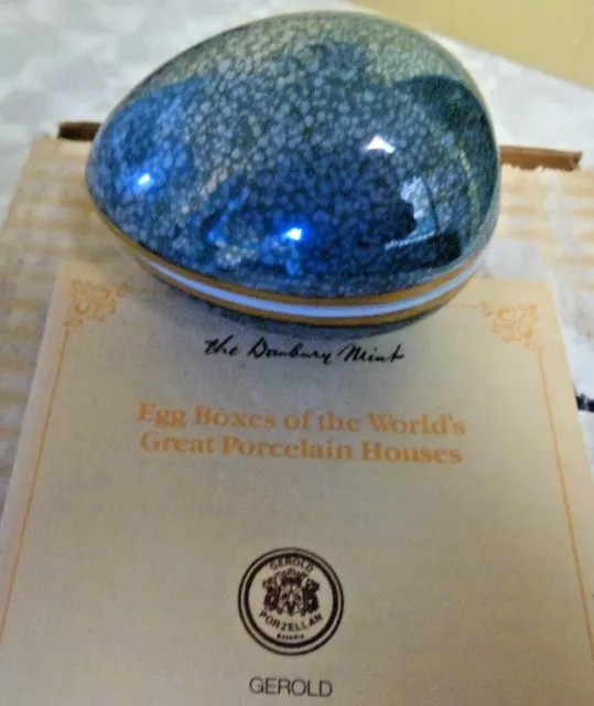 Beautiful Gerold Danbury Mint Decorative Pocrelain Hand Painted Egg Box IOB