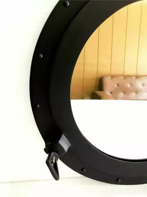 12"Mirror Porthole Black Finish Wall Hanging Nautical Home decorative handmade