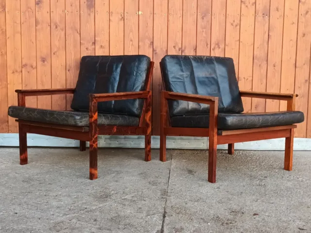 Capella Sessel Vintage 60er Danish Palisander Easy Chair Illum Wikkelsø 1/2