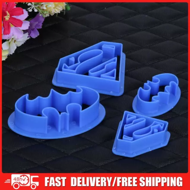 4 pcs Super Hero Batman Superman Cookie Cutters Sugarcraft Cake Decoration